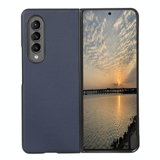 For Samsung Galaxy Z Fold4 5G Sheep Texture Leather Phone Case - Blue