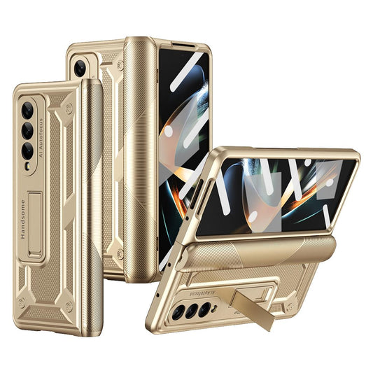 Shockproof Secure Hinge Phone Case for Samsung Galaxy z Fold 4 5g - Gold