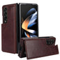 Full Coverage Double Buckle Phone Case for Samsung Galaxy z Fold 4 - Brown