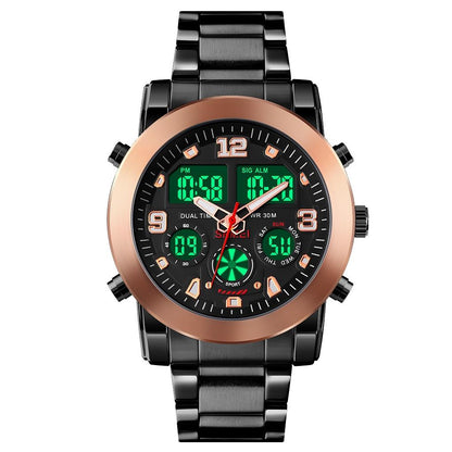 Triple Display Luminous Digital Watch - 1642 - Silver