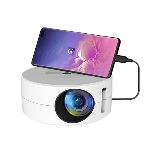 Portable Mini Projector - Hd Led Usb Powered Wired Connection - White