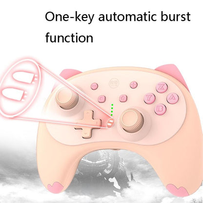 Cat Shaped Wireless Tooth Handle for Nintendo Switch - Orange Pink