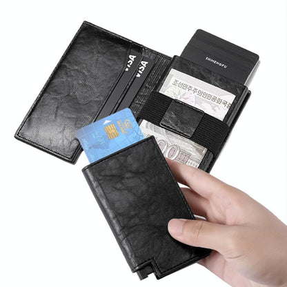 Pop-up Rfid Bifold Wallet with Card Holder - Brown