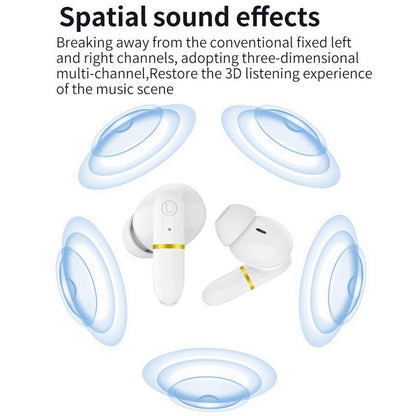 Wireless In-ear Earphones with Digital Charging Case - J2 - White