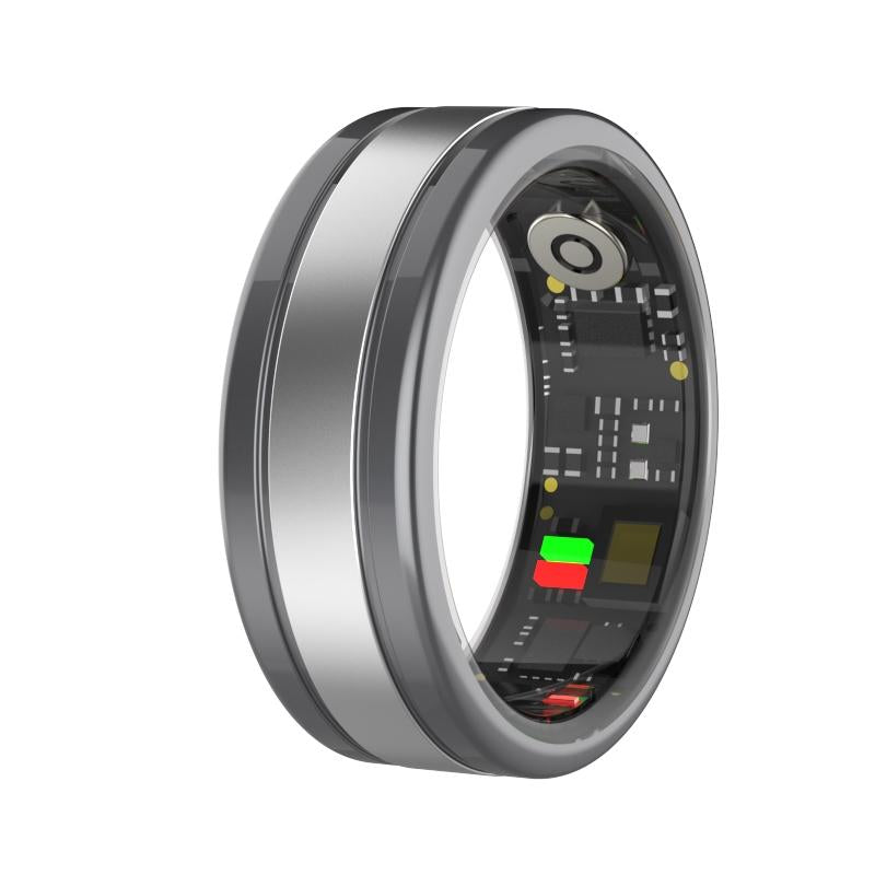 Smart Ring With Heart Rate Blood Oxygen Sleep & Sports Modes - Size 12 - Gold