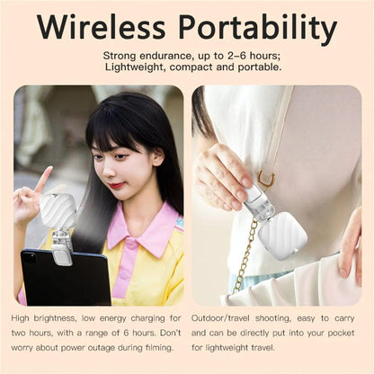 Usb Charging Led Beauty Fill Light for Mobile Phone Live Camera - White