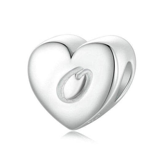 925 Sterling Silver Platinum Plated Love Letters Diy Beads In - O