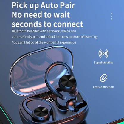 Wireless Earphones with Digital Display and Charging Case - White