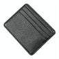 Lychee Pattern Mini Card Holder Multi Card Slots Ultra Thin Coin Purse - Black