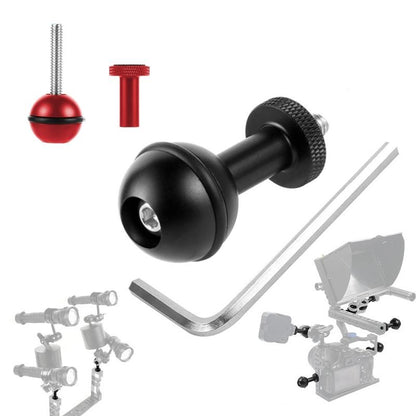 Adjustable Ball Head Adapter for Underwater Photography Lights - 1/4 Inch Black
