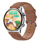 1.36 Inch Amoled Screen Leather Strap Smart Watch Support Nfc Function / Blood Oxygen Monitoring - Silver