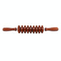 Wooden Abdominal & Leg Roller Massager - Nine Wheels White Red