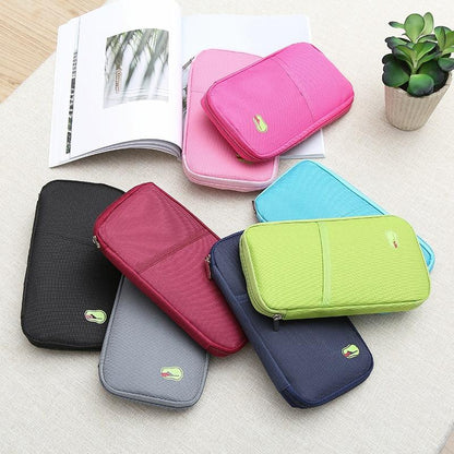 Multifunctional Travel Document Bag Passport & Ticket Holder - Blue