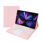 Detachable Bluetooth Keyboard Leather Case For Ipad Pro 12.9 2021 / 2020 / 2018 With Touch Pad - Pink