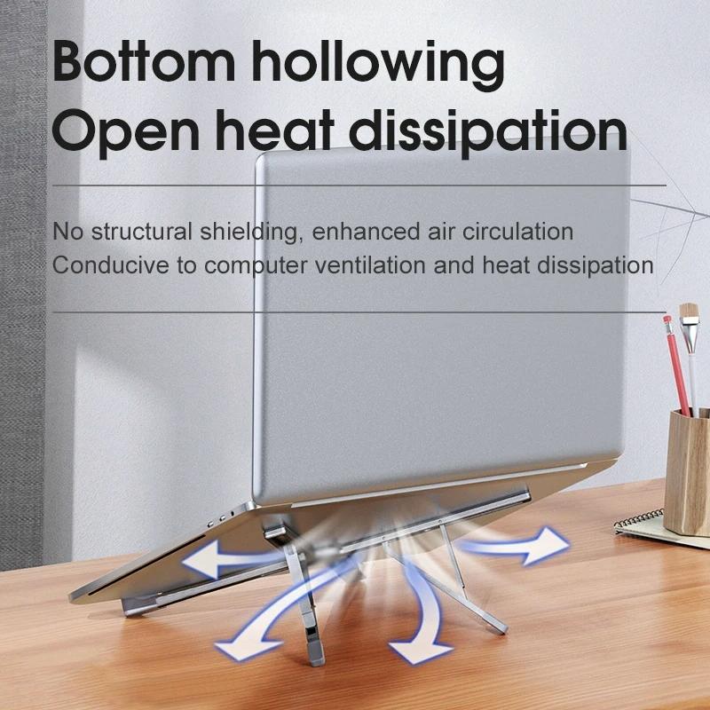 Versatile Laptop Docking Stand with Enhanced Cooling and Folding Design - Gray