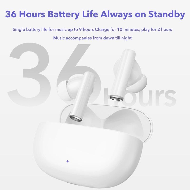 Waterproof Bluetooth Earbuds with Active Noise Reduction - White