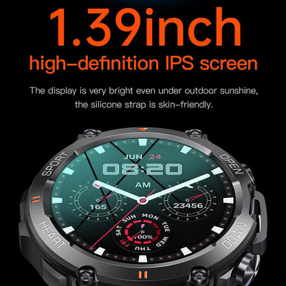 1.39 Inch Heart Rate / Blood Pressure / Blood Oxygen Monitoring Smart Calling Watch - Gray