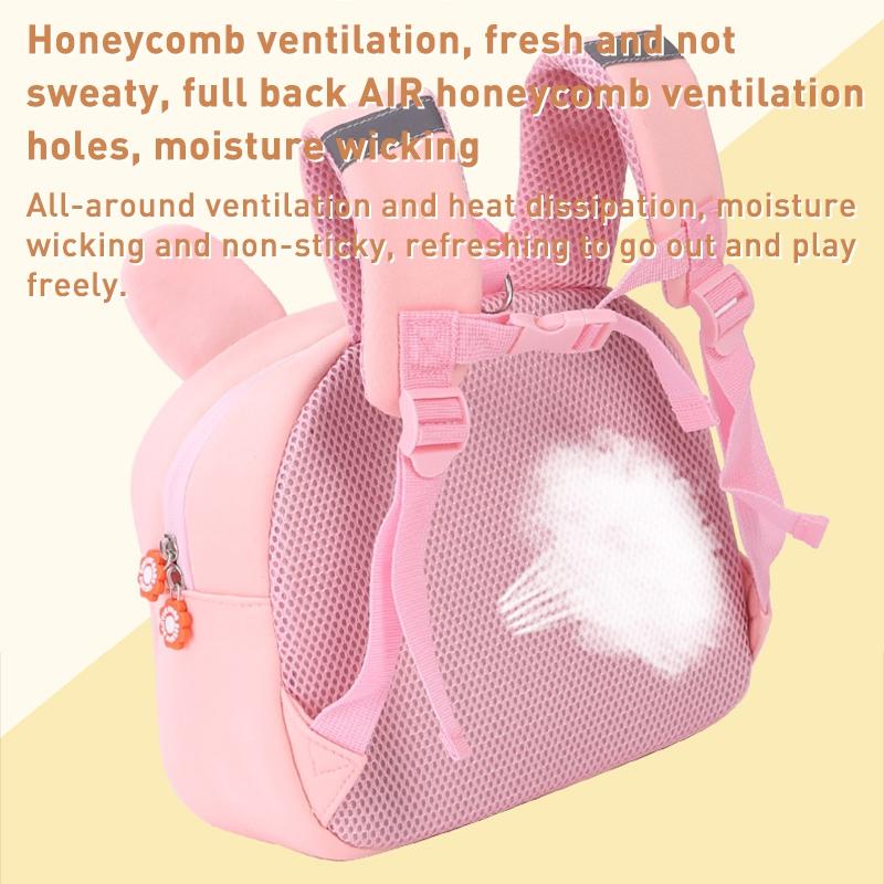 Kids' Anti-Lost School Bag - Secure & Stylish - Pink Rabbit Trumpet