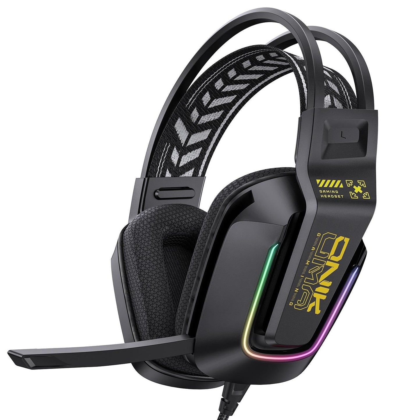 Rgb Gaming Headset With Microphone 2.2M Length - White