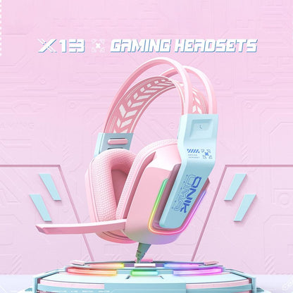 Rgb Gaming Headset With Microphone 2.2M Length - White