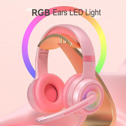 Led Bass Stereo Gaming Headset With Mic - White