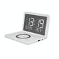 Foldable Desk Calendar Clock With Wireless Charger & Alarm - White