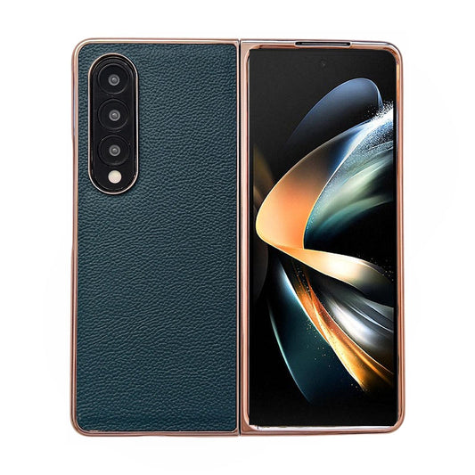 Skyline Series Nano Electroplating Pu Case for Samsung Galaxy z Fold 4 - Green
