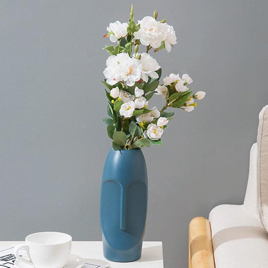 Thickened Pe Vase For Dried Flower Arrangements - Durable Drop-Proof And Crack-Proof - Sea Blue