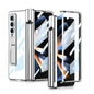 For Samsung Galaxy Z Fold4 5G Shockproof Magnetic Case With Pen Slots - Silver