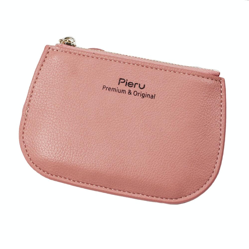 Ultra Thin Zippered Mini Wallet For Women Compact Coin Purse - Black