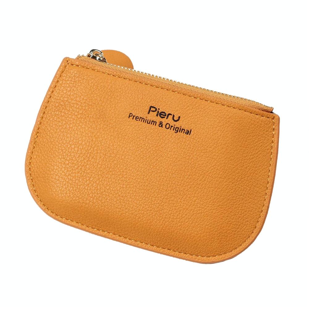 Ultra Thin Zippered Mini Wallet For Women Compact Coin Purse - Black