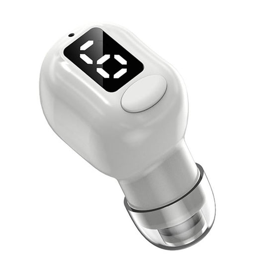Mini Bluetooth Earphones with M5 Digital Display - White