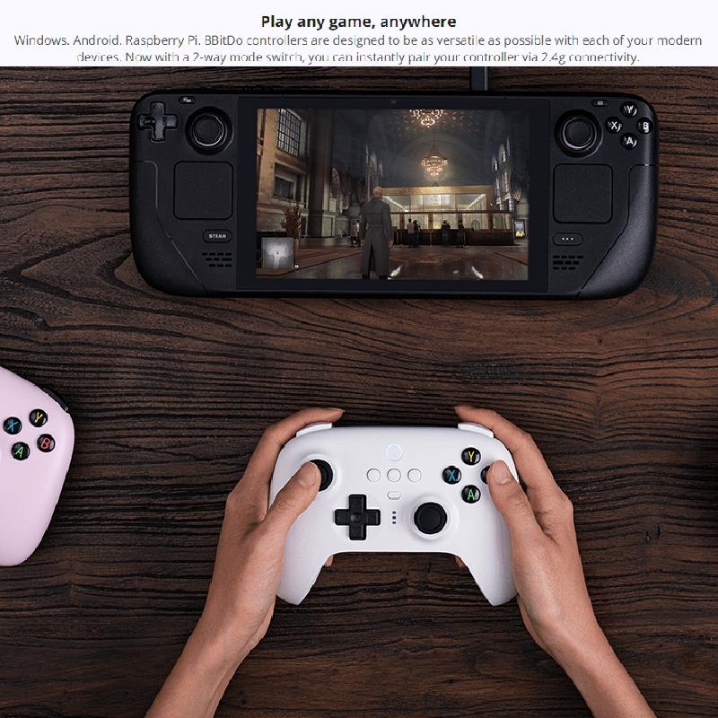 Wireless Gaming Controller + Charging Dock for Pc / Windows 10 / 11 / Steam Deck - 2.4g - Black