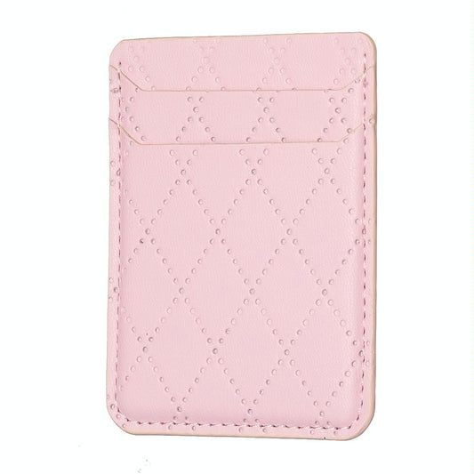 Diamond Lattice Card Bag Sticker For Mobile Phones - Pink