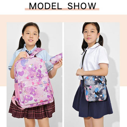 3 Piece Sweet Casual Backpack Set For Students - Black