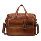 Men 15.6 Inch Business Handbag Casual Singer Shoulder Messenger Bag - Brown