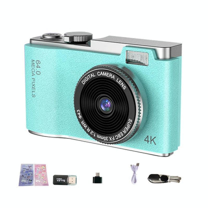 Retro Kids Camera With Dual-Lens 4K Hd Ccd - 2.4 Inch - Yellow