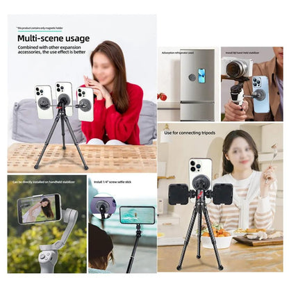 Universal Magnetic Phone Holder for Tripod and Magic Arm - Black