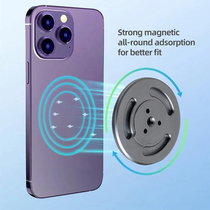 Universal Magnetic Phone Holder for Tripod and Magic Arm - Black