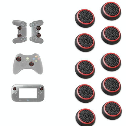 10-piece Luminous Gamepad Button Caps for Ps5 / Ps4 / Ps3 / Xbox one / 360 / Pro / Series x / s - Transparent Red Circle