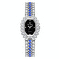 Sparkling Full Diamond Women Watch - Niche Glitter - Silver Blue