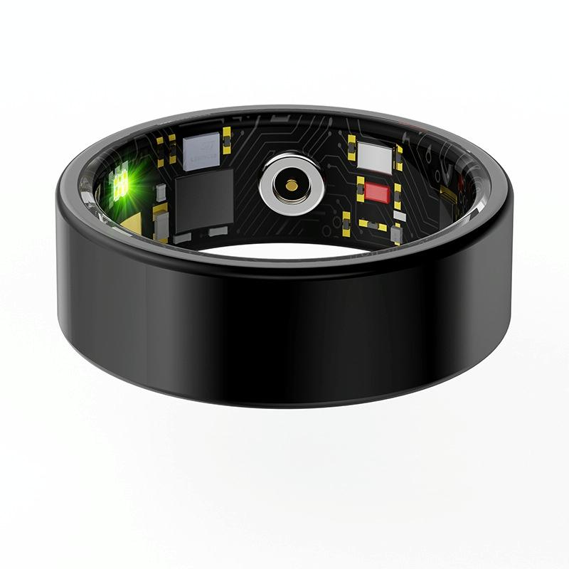 Smart Ring With Heart Rate Blood Oxygen Sleep & Sports Modes - Size 8 - Gold