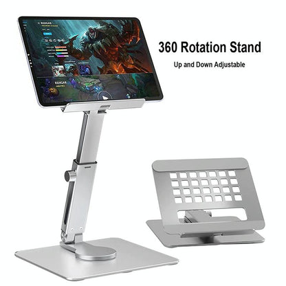 Portable Telescopic Desktop Phone Stand - Foldable & Rotating - Deep Grey