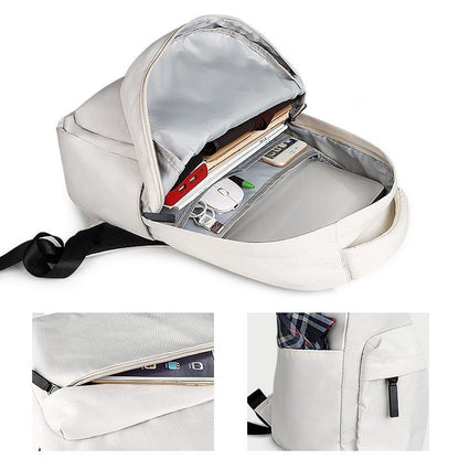 Waterproof Laptop Backpack - Large Capacity Wear-Resistant 13-15.4 Inches - Beige