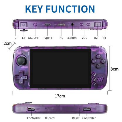 Retro Handheld Game Console - 4.5 Inch Screen - Quad-Core - 32G - Hd Tv Out - Purple Transparent - 32G