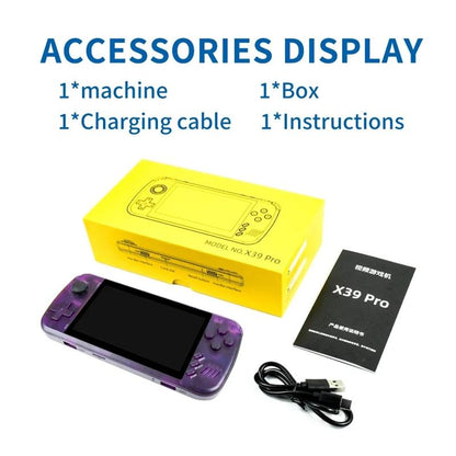 Retro Handheld Game Console - 4.5 Inch Screen - Quad-Core - 32G - Hd Tv Out - Purple Transparent - 32G
