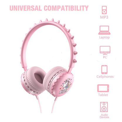 Cartoon Stereo Headphones With Mic Y19 - Cute Dinosaur