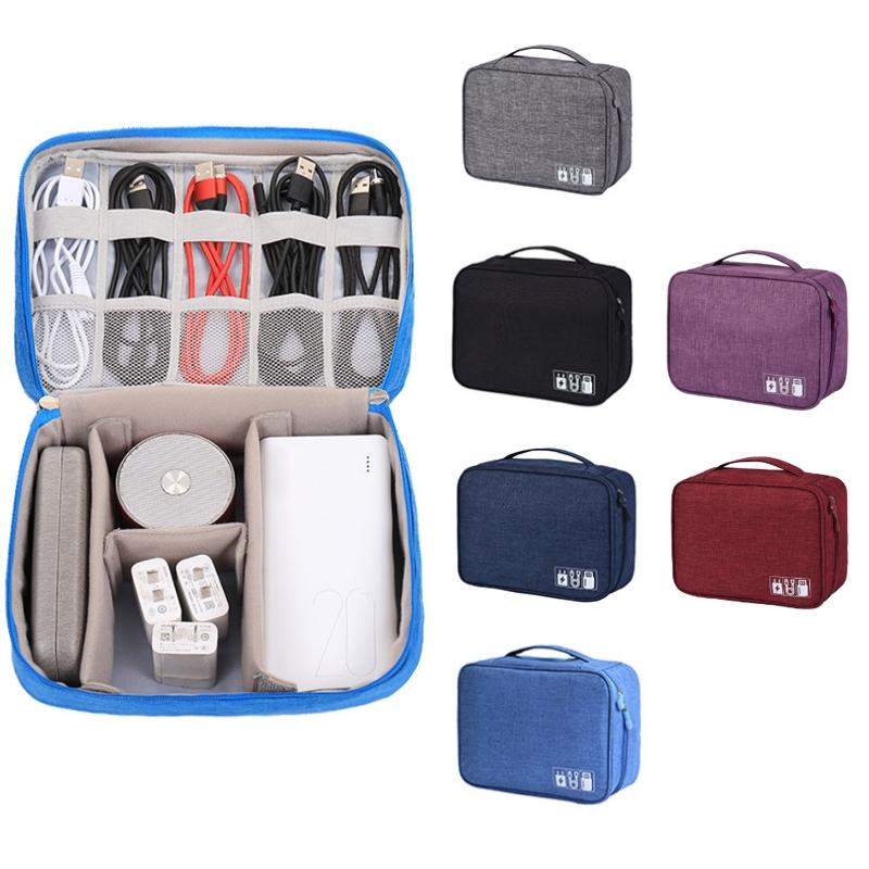 Versatile Cationic Digital Storage Bag for Data Cables - Purple