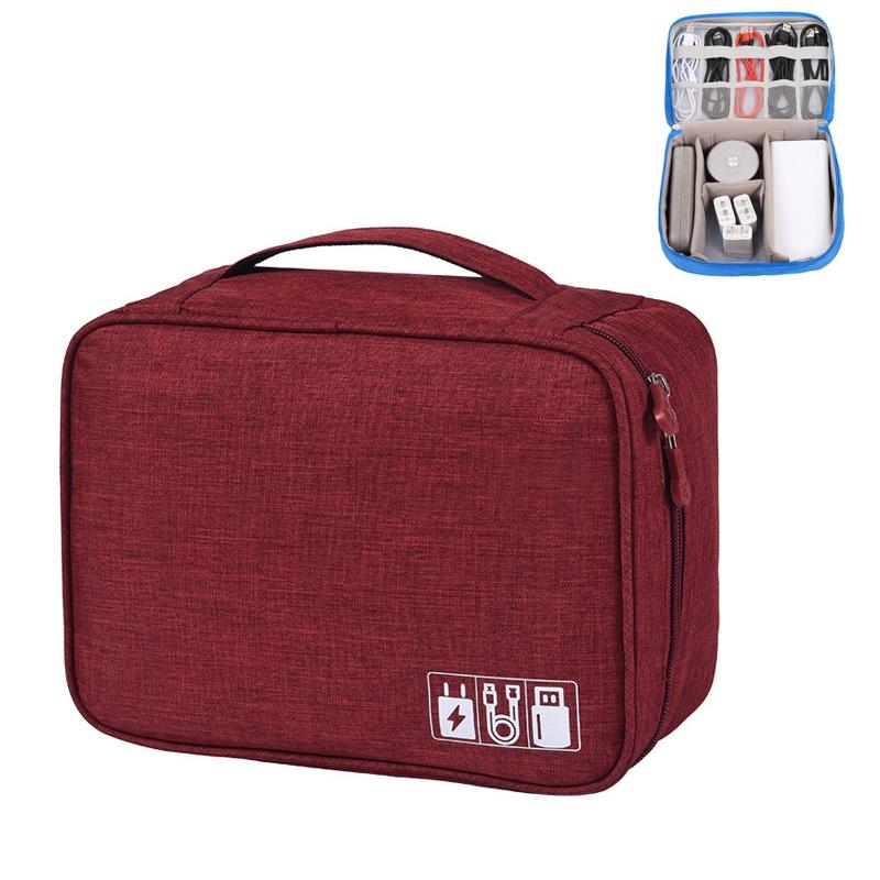 Versatile Cationic Digital Storage Bag for Data Cables - Purple