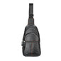 Stylish Genuine Leather Crossbody Chest Bag For Men And Women Functional And Versatile Design - Black